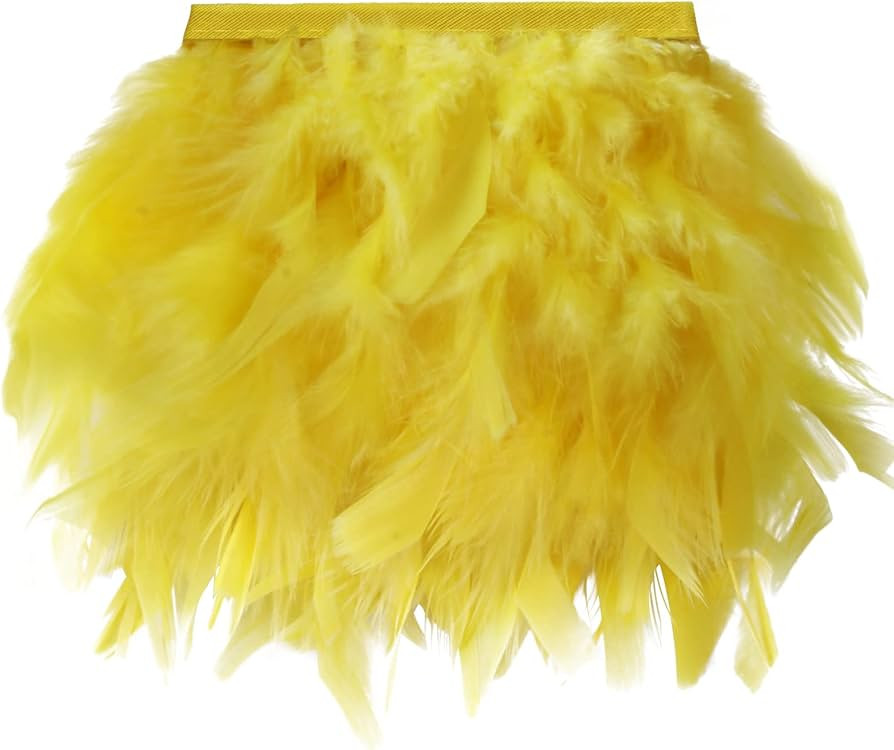 VIJIV 3 Yards Turkey Feather Trim 4-6inch Marabou Ribbon Chandelle Trim Feather Boas Fringe for S... | Amazon (US)