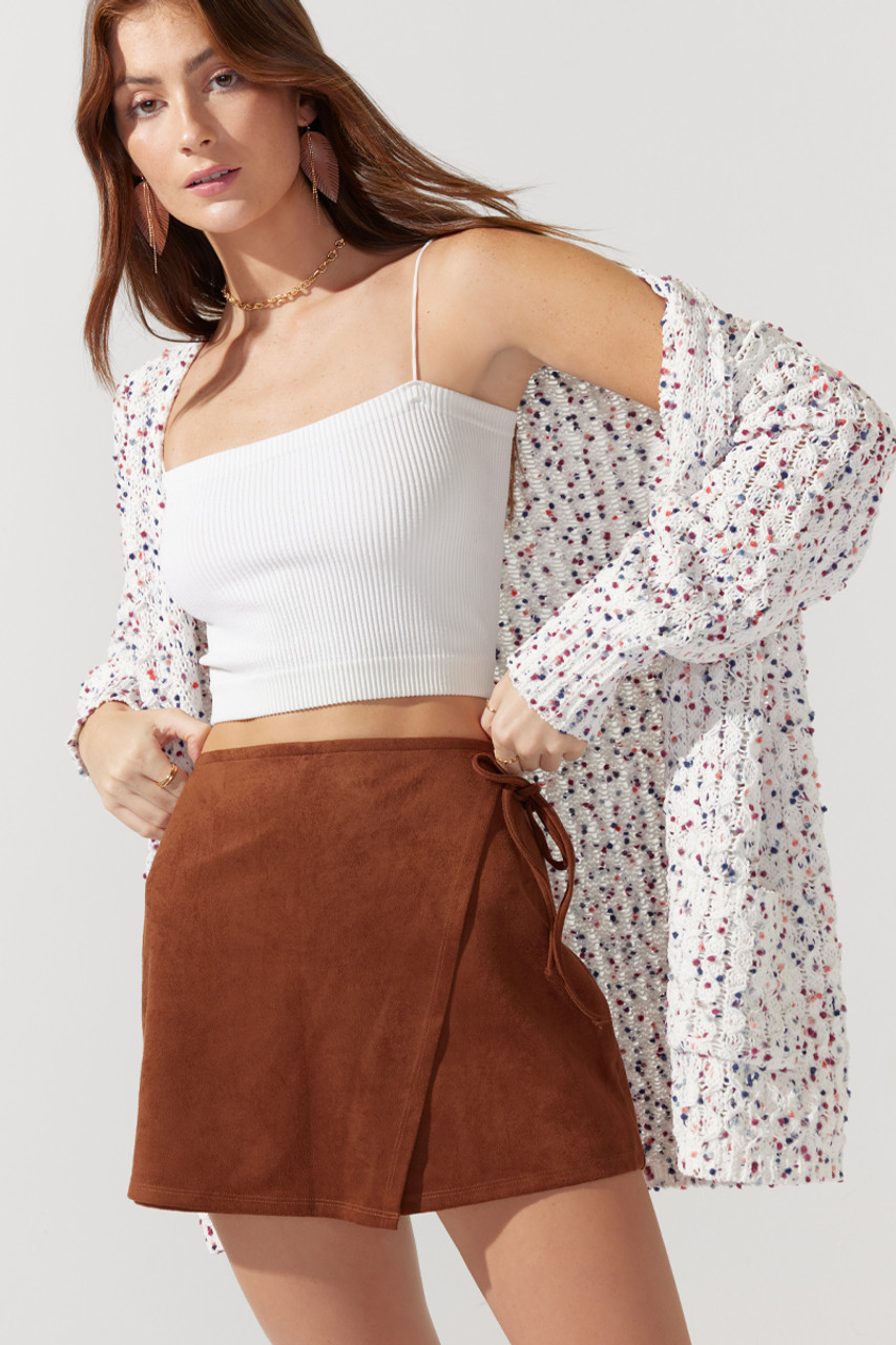 Ginny Suede Wrap Skort | Francesca's