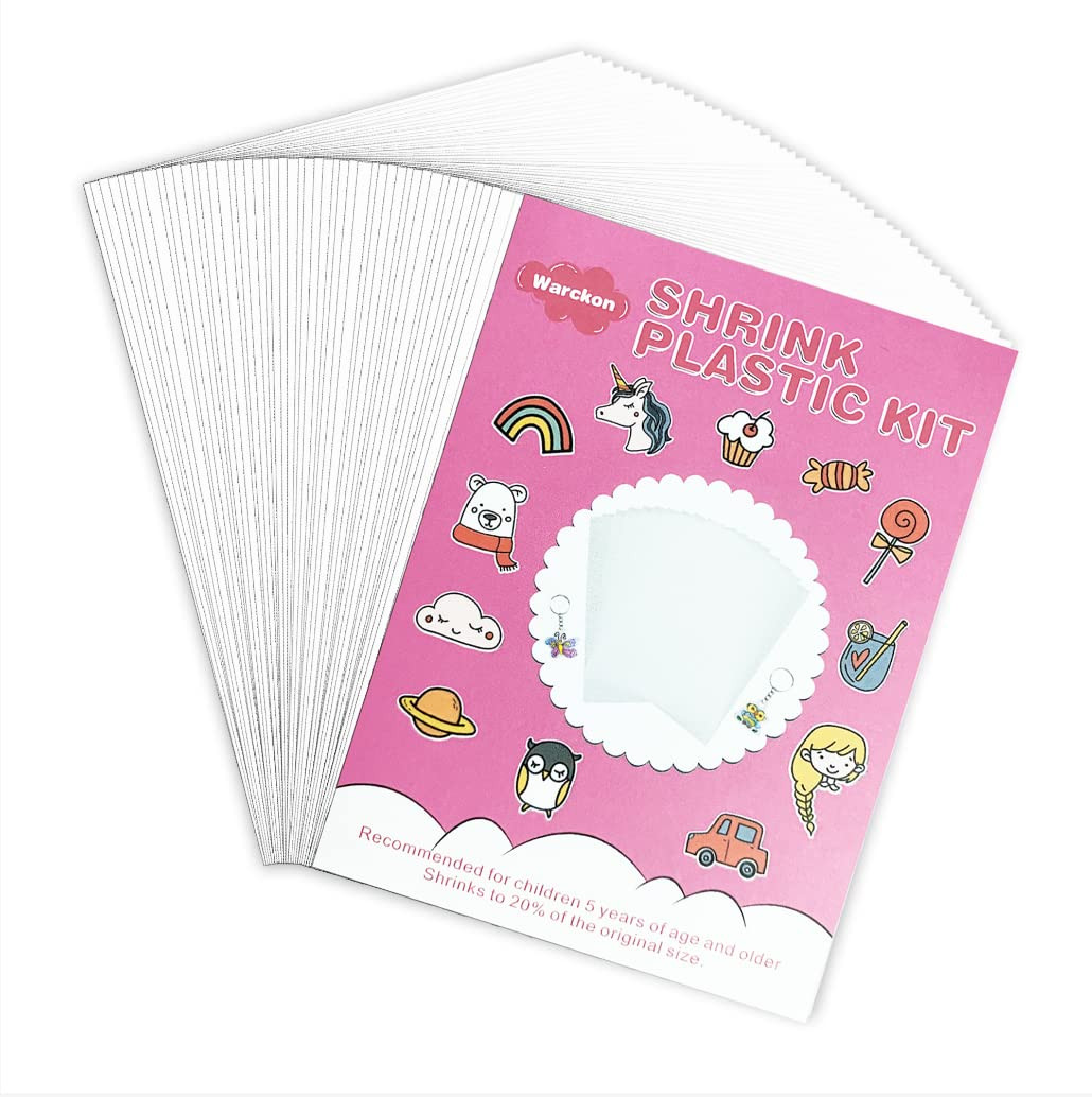Warckon 24 Pieces Shrink Plastic Sheets, 4.1 x 2.9 inch / 10.5 x 7.4 cm (A7 Size). Shrink Film Sh... | Amazon (US)