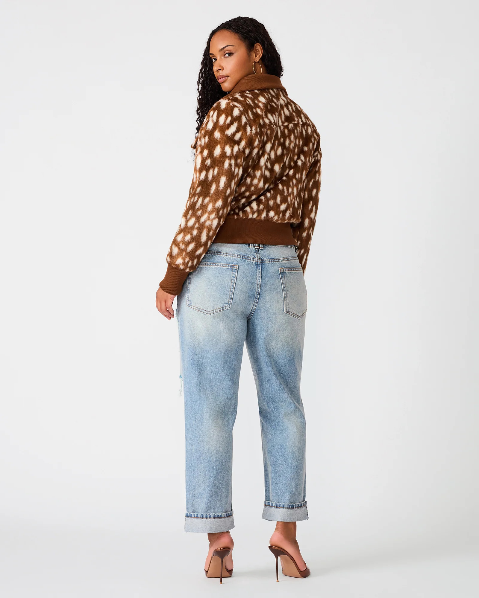 HUNTON Abstract Dot Animal Print Zip-Up Women's Jacket | Steve Madden (US)