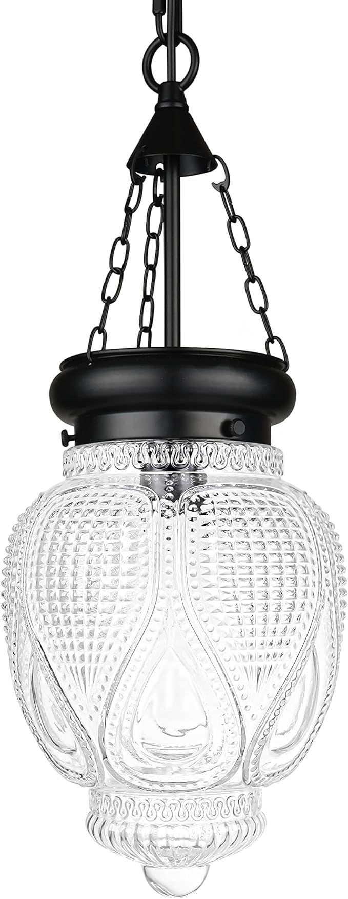 DSMJFU Black Glass Ceiling Pendant Light Kitchen Island Lighting Farmhouse Vintage Hanging Light ... | Amazon (US)