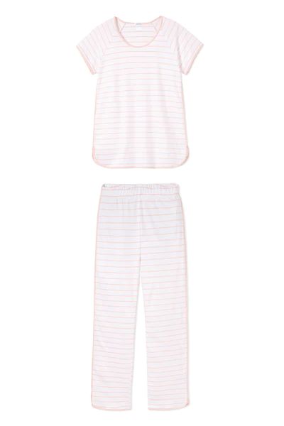 Pima Short-Long Set in Peach | LAKE Pajamas