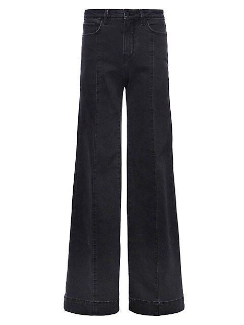 Sandy High-Rise Pleated Stretch Wide-Leg Jeans | Saks Fifth Avenue