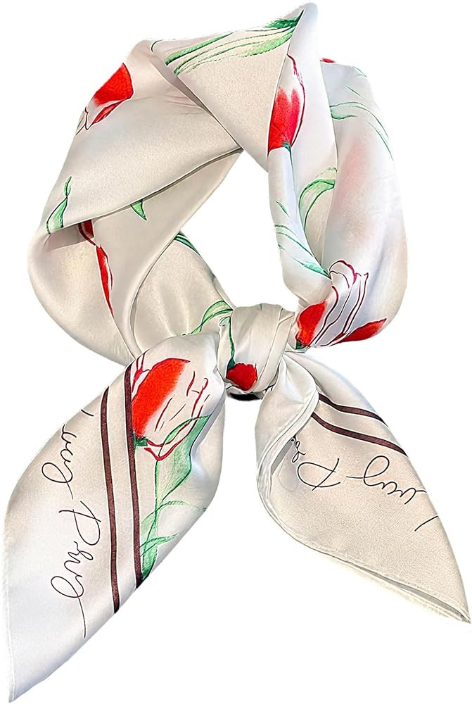 Silky Scarf for Women Lightweight Satin Bandanas Neck Hair Wrap For Sleeping Head Scarves 27.5" | Amazon (US)