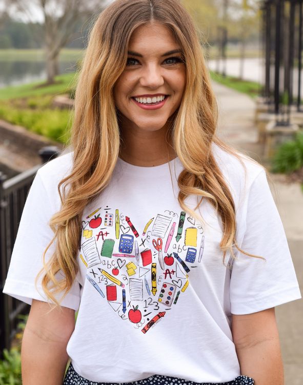 Love For Teaching Tee - White | Callie Danielle