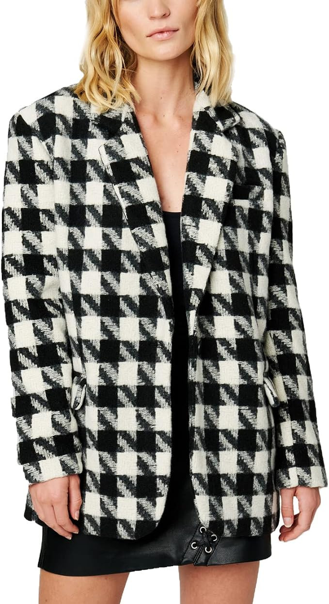 [BLANKNYC] Womens Luxury Clothing Oversized Plaid Blazer Jacket, Comfortable & Stylish Coats | Amazon (US)