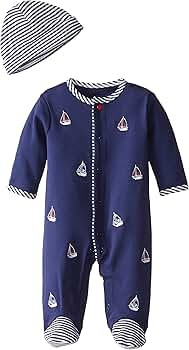 Little Me Baby Boys' Footie and Hat | Amazon (US)