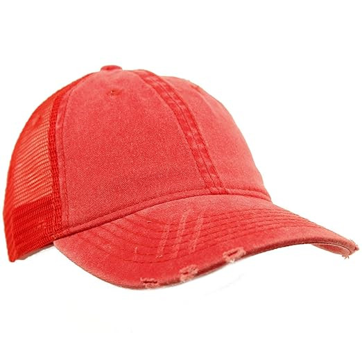 Unisex Distressed Low Profile Trucker Mesh Summer Baseball Sun Cap Hat | Amazon (US)