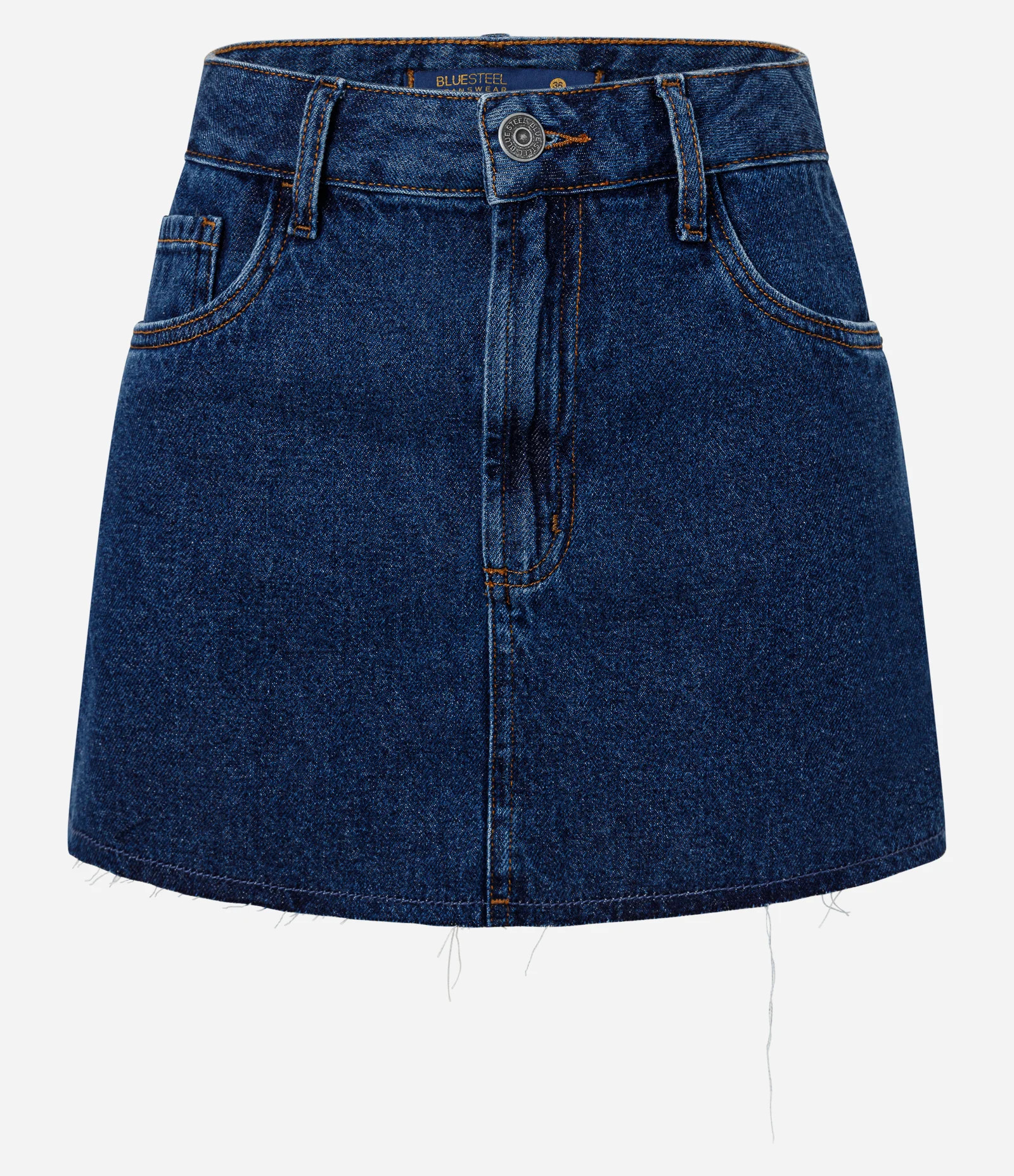 Saia Curta em Jeans com Barra Desfiada Azul Escuro - Lojas Renner | Renner (BR)