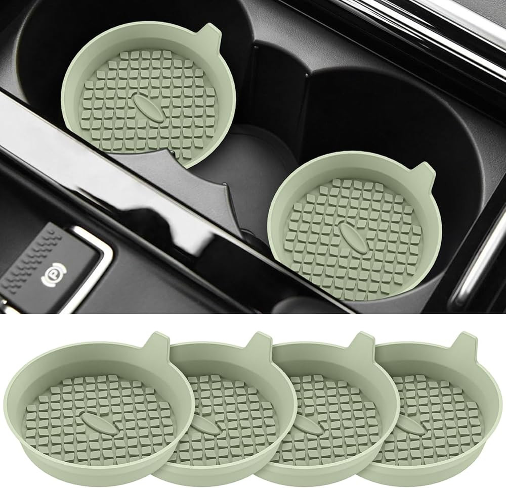 ME.FAN Car Coasters [4 Pack] Silicone Car Cup Coasters/Cup Mats - Universal Non-Slip Recessed Car In | Amazon (US)