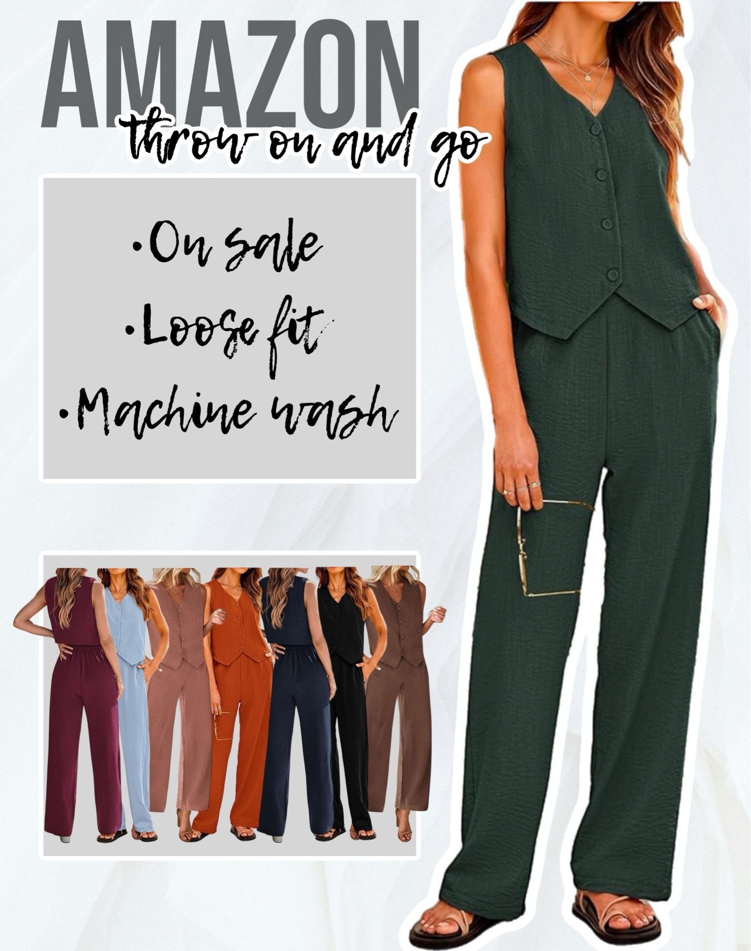 If you want an outfit that can go from work during the day to dinner in the evening, or from brunch to a day out shopping, then this is the one! ☝️ 

Lightweight and loose fitting for comfort, with a slight tailoring effect with the waist buttons. 

And it’s machine washable. ✅

#LTKWorkwear #LTKSaleAlert #LTKMidsize