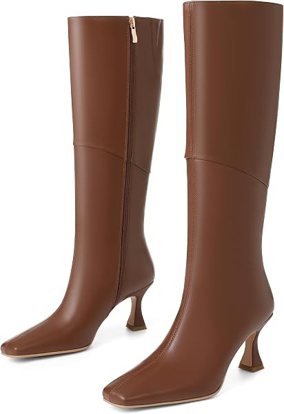CYNLLIO Kitten Heel Boots for Women Tall Fall Knee High Boots | Amazon (US)