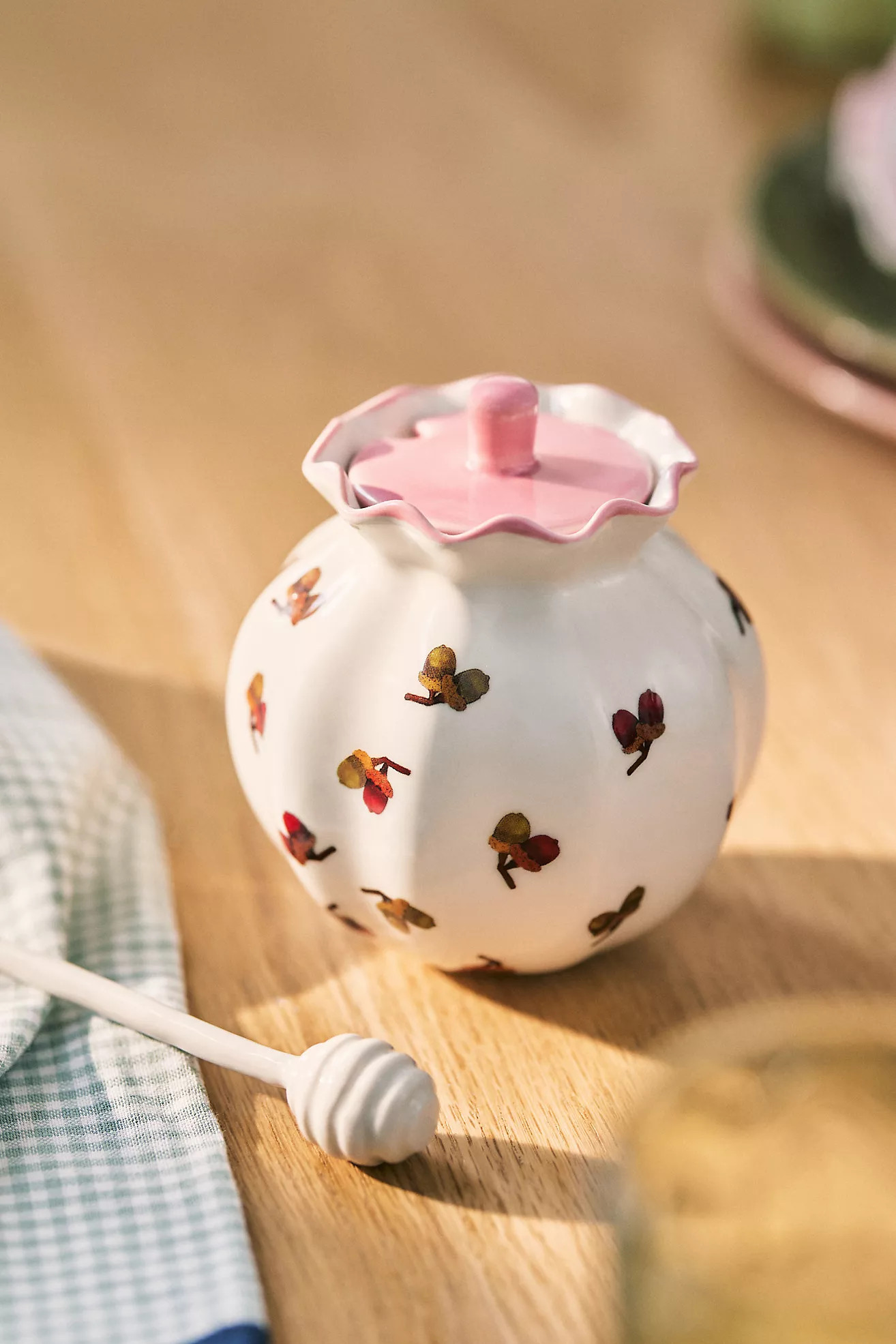 Georgie Handpainted Decaled Stoneware Honey Pot | Anthropologie (US)