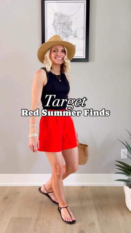 I am loving this red for summer!! Here are some Target finds I found this week!! Everything is 30% off!! 
Tank- small || shorts- 2 || romper- xs || sandals both fit TTS! 

#LTKsalealert #LTKstyletip #LTKfindsunder50