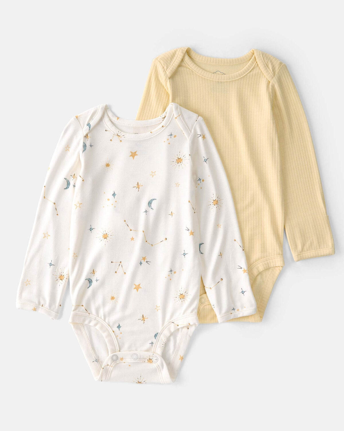 Baby 2-Pack Constellation PurelySoft Bodysuits - Yellow/Cream | Carter's Inc