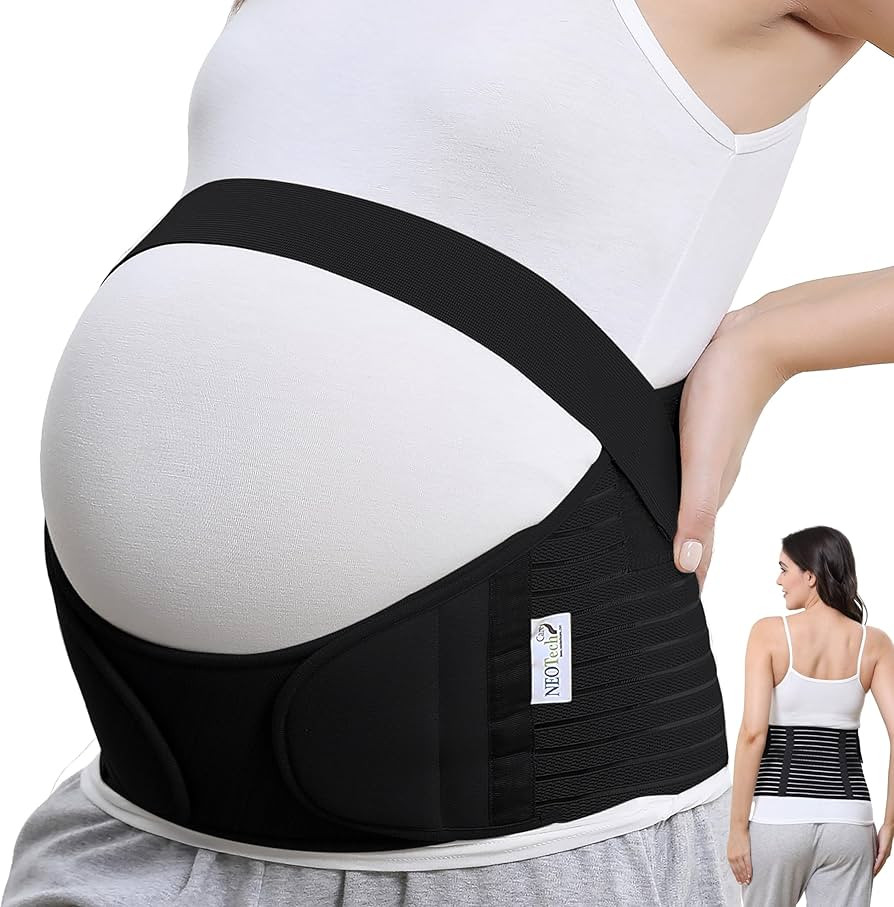 NeoTech Care Pregnancy Support Maternity Belt, Waist/Back/Abdomen Band, Belly Brace (Size M, Blac... | Amazon (US)