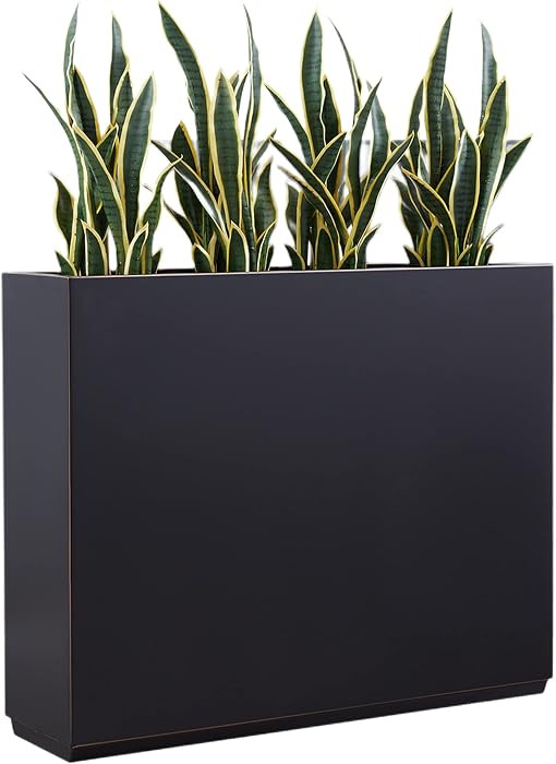Metallic Heavy Planter for Outdoor Plants, 38Lx10Wx30H Inches Tall and Long Metal Divider Planter... | Amazon (US)