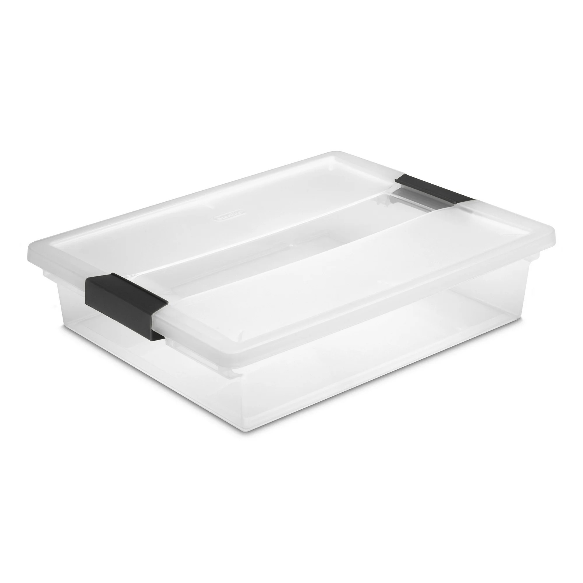Sterilite Large Clip Box, Clear Plastic Storage Bin with Latching Lid, Holds Letter-Sized Paper, ... | Walmart (US)