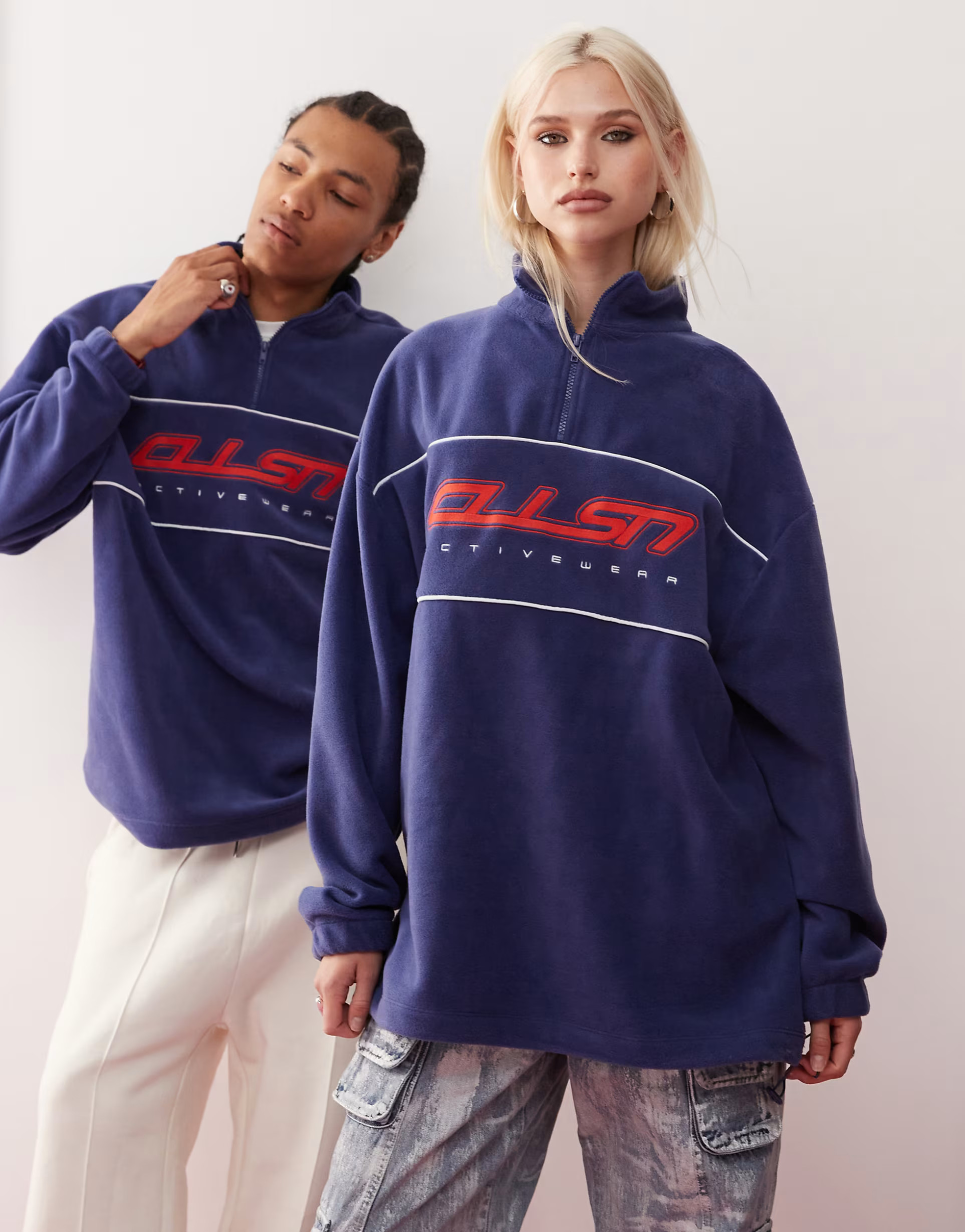 COLLUSION Unisex half zip tech fleece in purple  | ASOS | ASOS (Global)