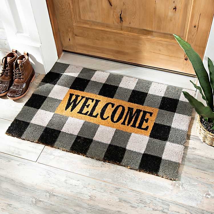 Black and White Buffalo Check Doormat | Kirkland's Home