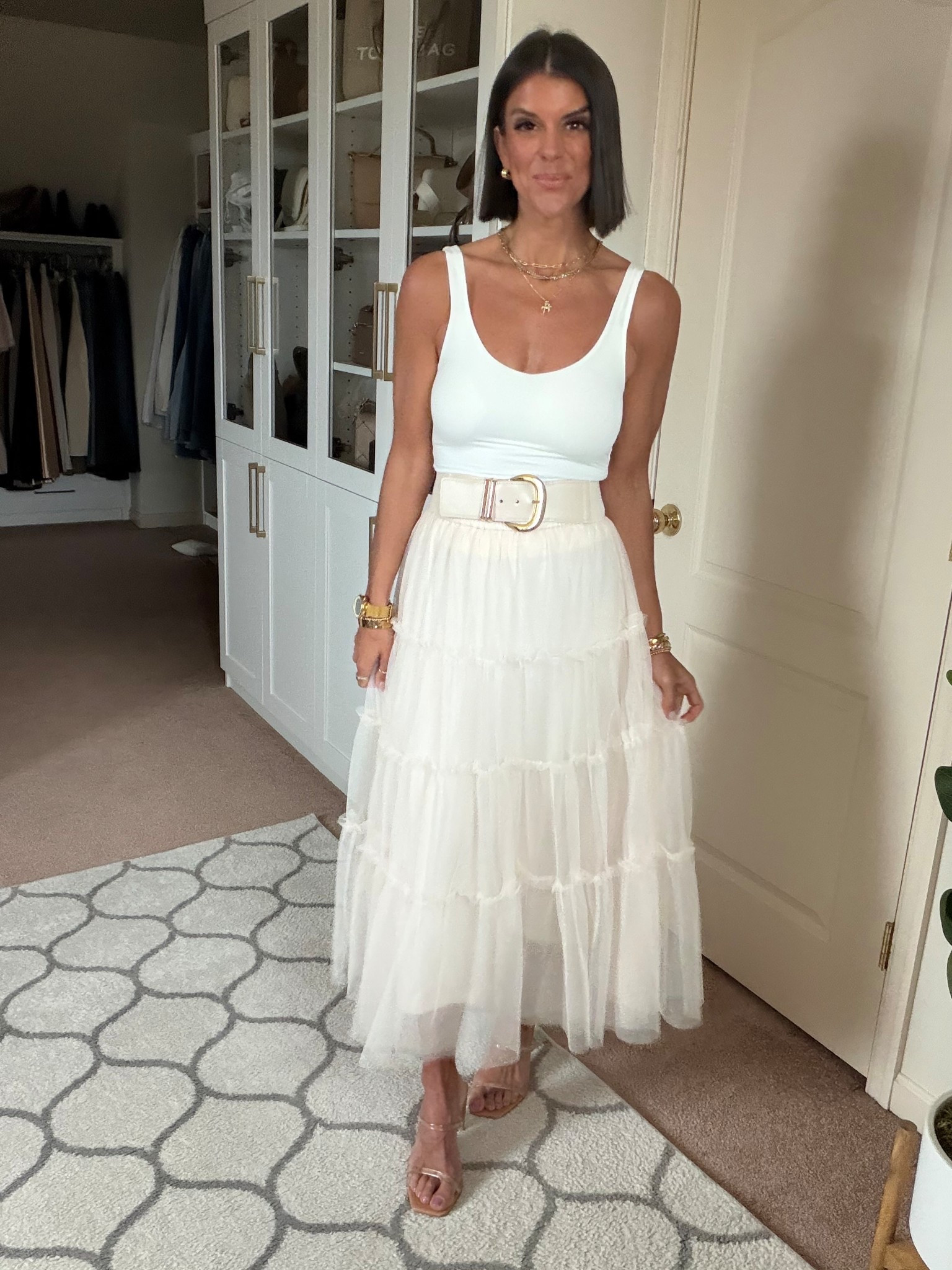 I’m 5’5 and in size small in tank and skirt

#LTKSeasonal