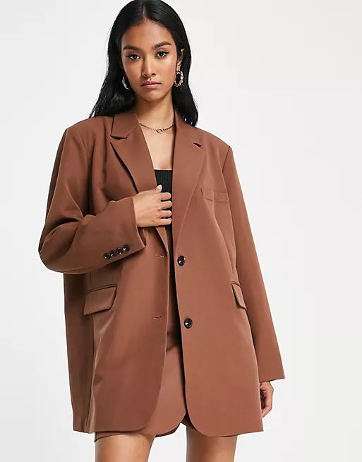 Vero Moda tailored suit blazer in chocolate - part of a set | ASOS (Global)