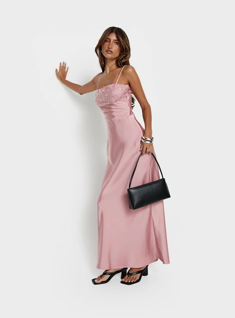 Engracia Sequin Maxi Dress Pink | Princess Polly US