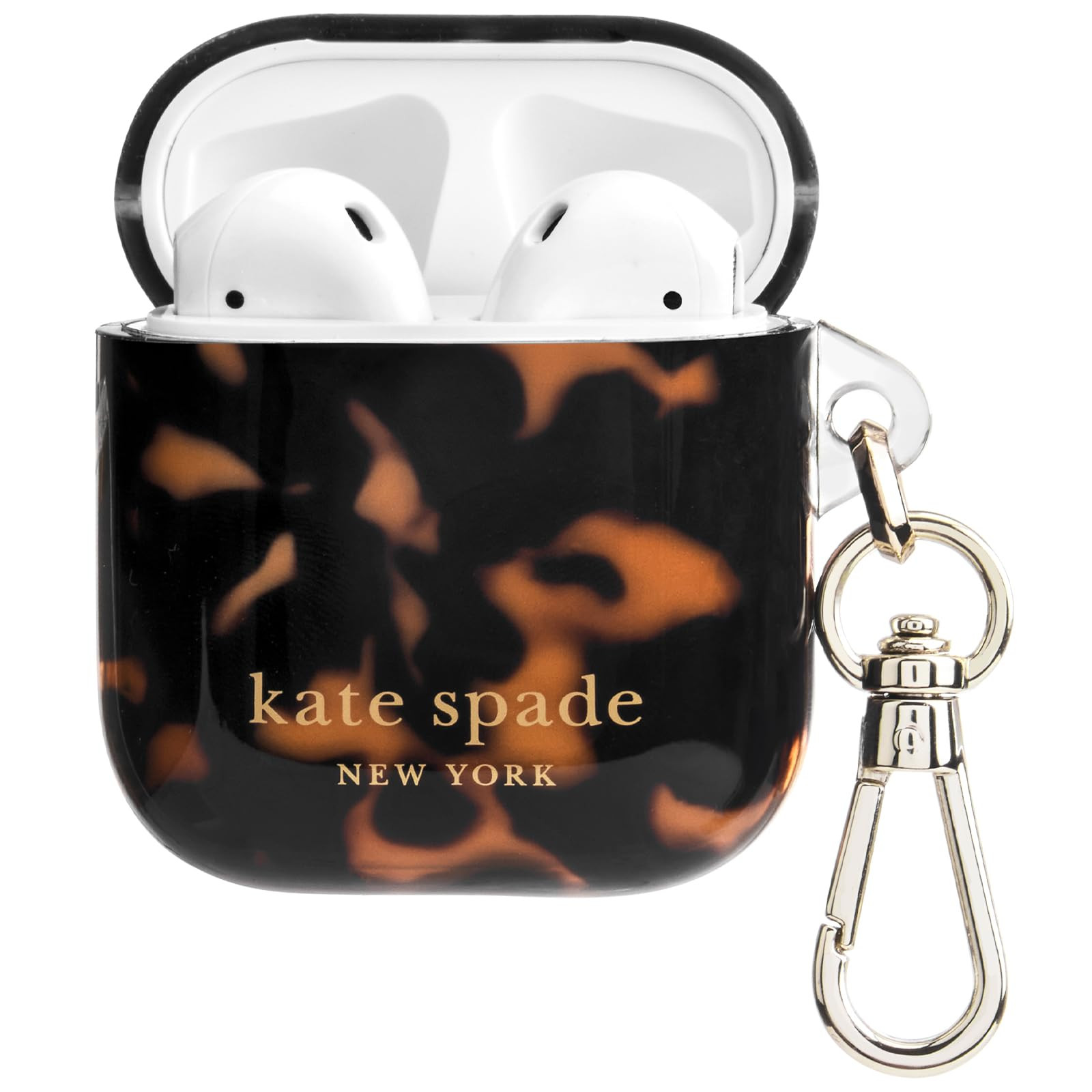 kate spade new york AirPods Protective Case with Keychain Ring - Tortoiseshell, Compatible with A... | Amazon (US)