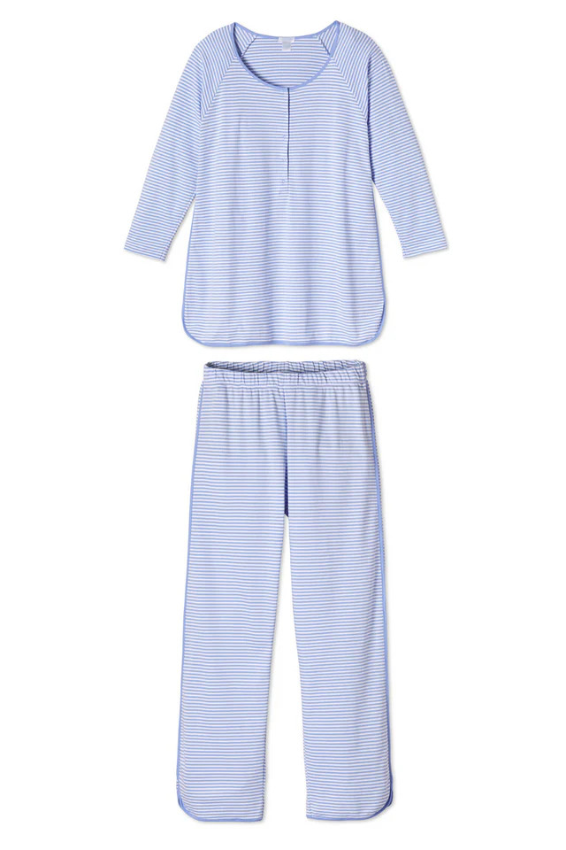 Pima Maternity Long-Long Set in Hydrangea | LAKE Pajamas