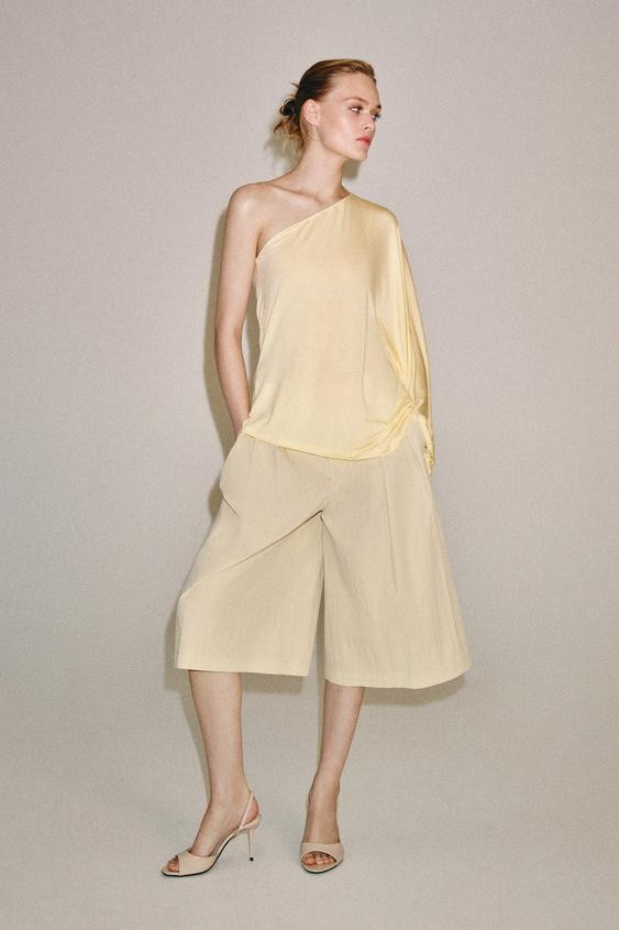 Zara - Asymmetric Cape - Yellow - M - Woman | Zara US