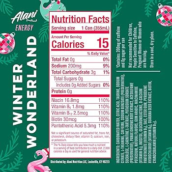 Alani Nu WINTER WONDERLAND Sugar Free, Low Calorie Energy Drinks, 200mg Caffeine, Biotin B Vitami... | Amazon (US)