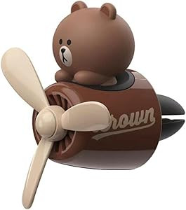 Brown Bear Pilot Car Air Freshener,Cute Car Diffuser Rotating Propeller Air Outlet Vent Freshener... | Amazon (US)