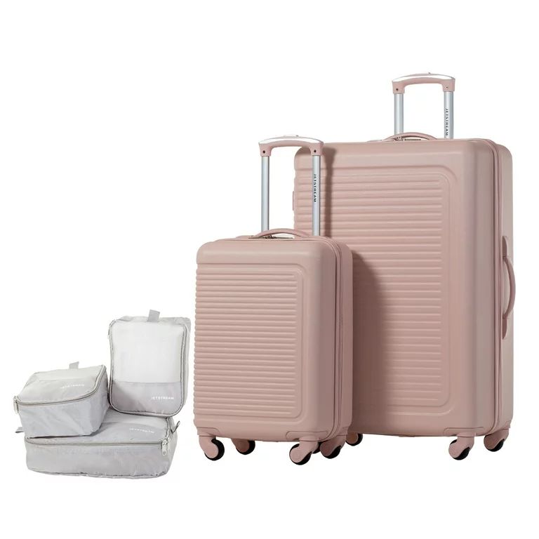 JETSTREAM 5pc Hardside Rolling Spinner Upright Set, 20" 28" Luggage Duo, 3pc Packing Cubes, Blush... | Walmart (US)