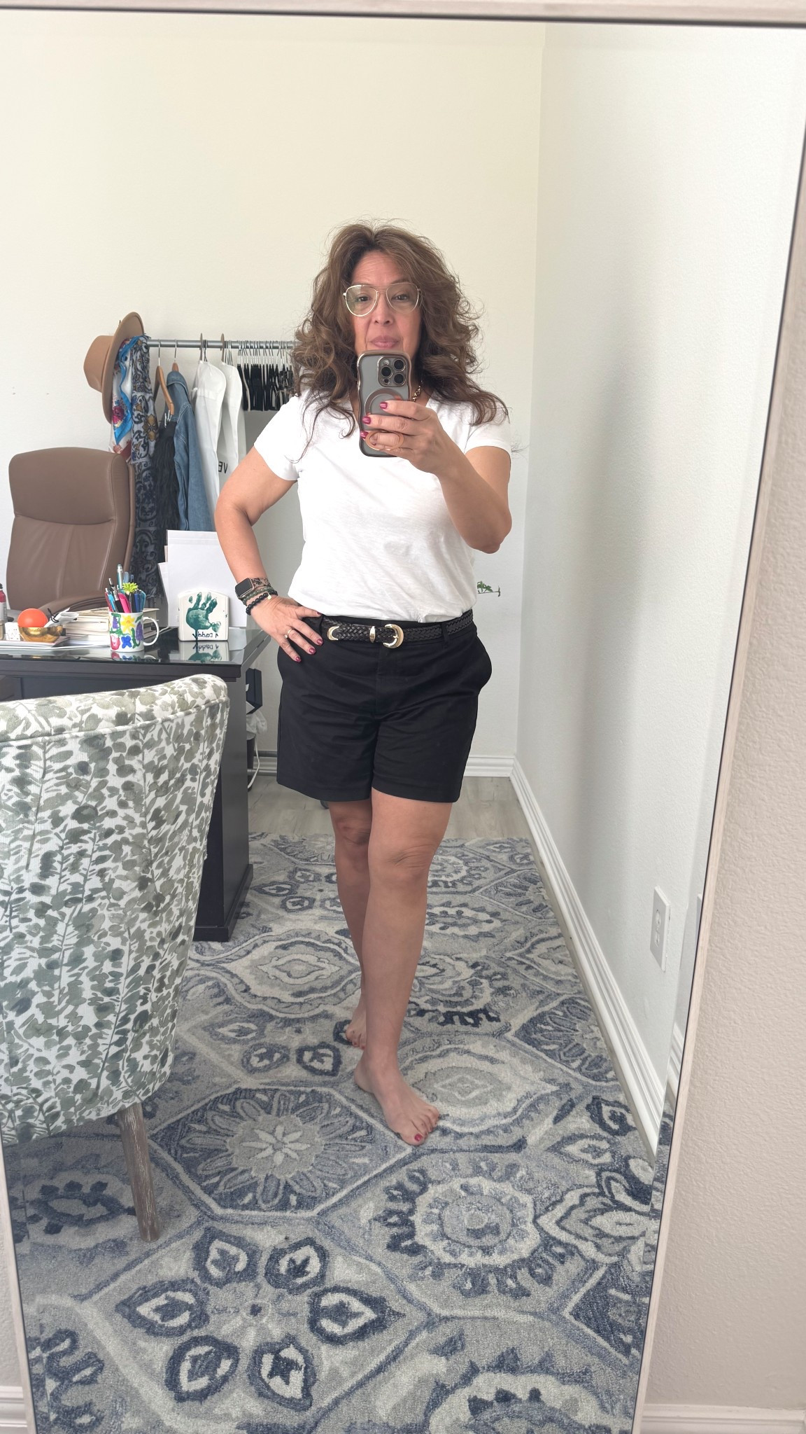 Work from home outfit. 
Shorts run true to size. 


#LTKdayinmylife #LTKPlusSize #LTKgrwm