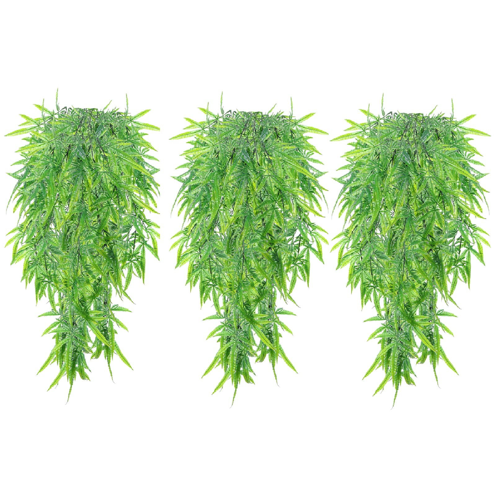 herfate Garland Hanging Vines 3 PC Artificial Fern Marijuana Leaves 32 inch Fake Weed Greenery Fa... | Amazon (US)