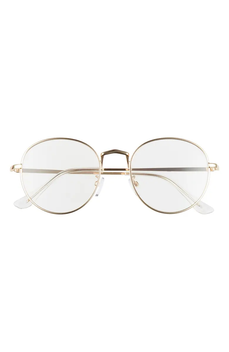 51mm Round Blue Light Blocking Glasses | Nordstrom | Nordstrom