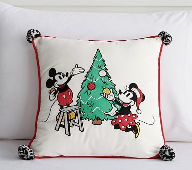 Disney Mickey Mouse Holiday Pillow | Pottery Barn Kids