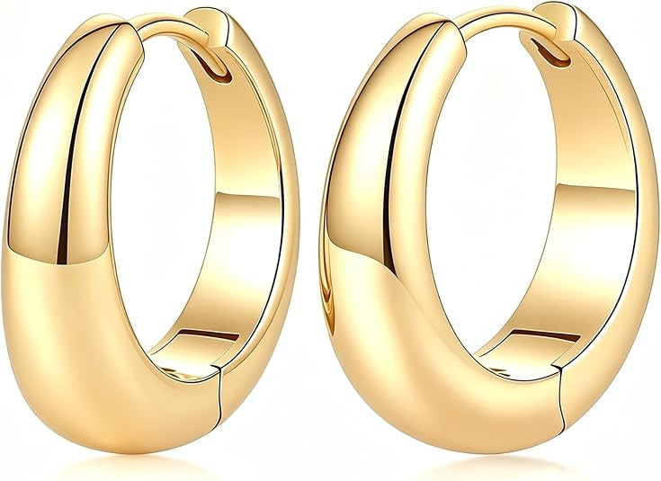 14K Gold Teardrop Hoop Earrings for Women, Lightweight Chunky Gold Hoops, Hypoallergenic Hinged E... | Amazon (US)