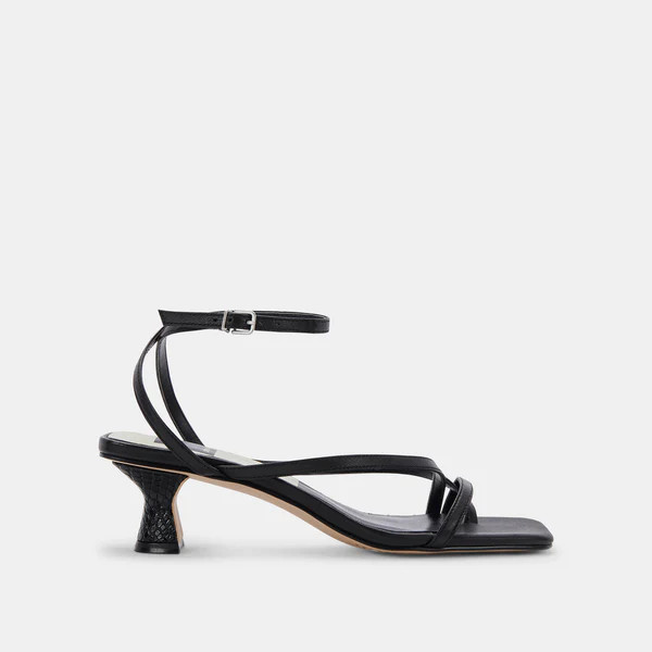 BAYLOR HEELS IN BLACK LEATHER | DolceVita.com