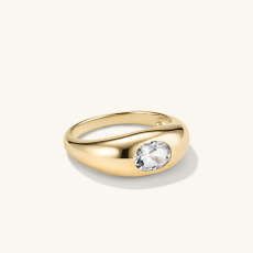Candy Dome Oval Ring White Topaz | Mejuri (Global)