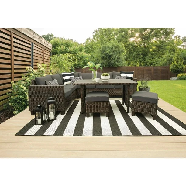 Better Homes & Gardens Brookbury 5-Piece Patio Wicker Sectional Set - Walmart.com | Walmart (US)