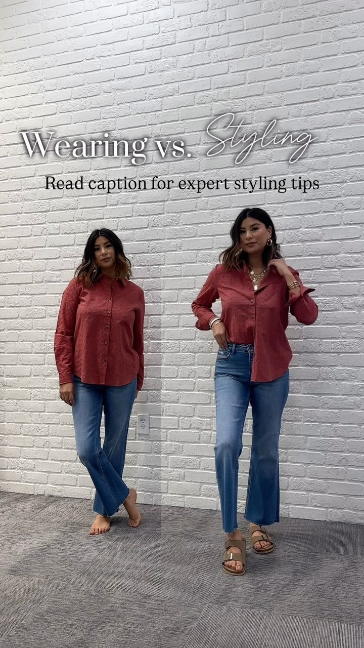Wearing vs. Styling
“Wearing”
1. Find your fav 24/7s: Master the art of wearing classic pieces like a white shirt, jeans, or a little black dress.
2. Dress for your body: Understand your body shape and wear clothes that flatter your figure.
3. Invest in quality: Spend money on timeless, well-made pieces that fit well.

“Styling”
1. Add a third element! Add a statement piece, like a bold necklace or jacket you’re obsessed with, to elevate your outfit.
2. Play with textures. Mix different textures, like smooth, rough, and soft, to add depth to your look.
3. Don’t forget your signature touches: Add your personal style staples, like for me it’s stacked gold jewelry, bold lip color, or a signature hairstyle.

Your Signature Style
1. *Makeup*: Define your features with a bold lip color or a subtle natural look.
2. *Hair*: Add volume, texture, or a pop of color to make your hairstyle signature-worthy.
3. *Stacked gold jewelry*: Never take off your favorite gold pieces, and mix and match them to create a unique look.

Remember, styling is all about experimentation and having fun! Try new things, take risks, and make mistakes – it’s all part of the process ✨✨✨

@maurices #discovermaurices #mbassador #fashionstylist #expertstylist