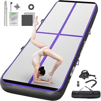 FBSPORT Inflatable Air Gymnastics Mat Training Mats 4/8 inches Thickness Gymnastics Tracks for Ho... | Amazon (US)