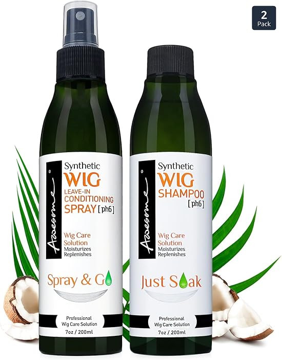 Awesome Synthetic Wig Shampoo and Leave in Conditioner Spray: pH6, Premium Set of 2, Revitalizes ... | Amazon (US)
