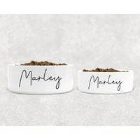 Personalized Dog/Pet/Cat Bowl With Name - C.bella Font Ceramic 6"" Or 7"" White | Etsy (US)