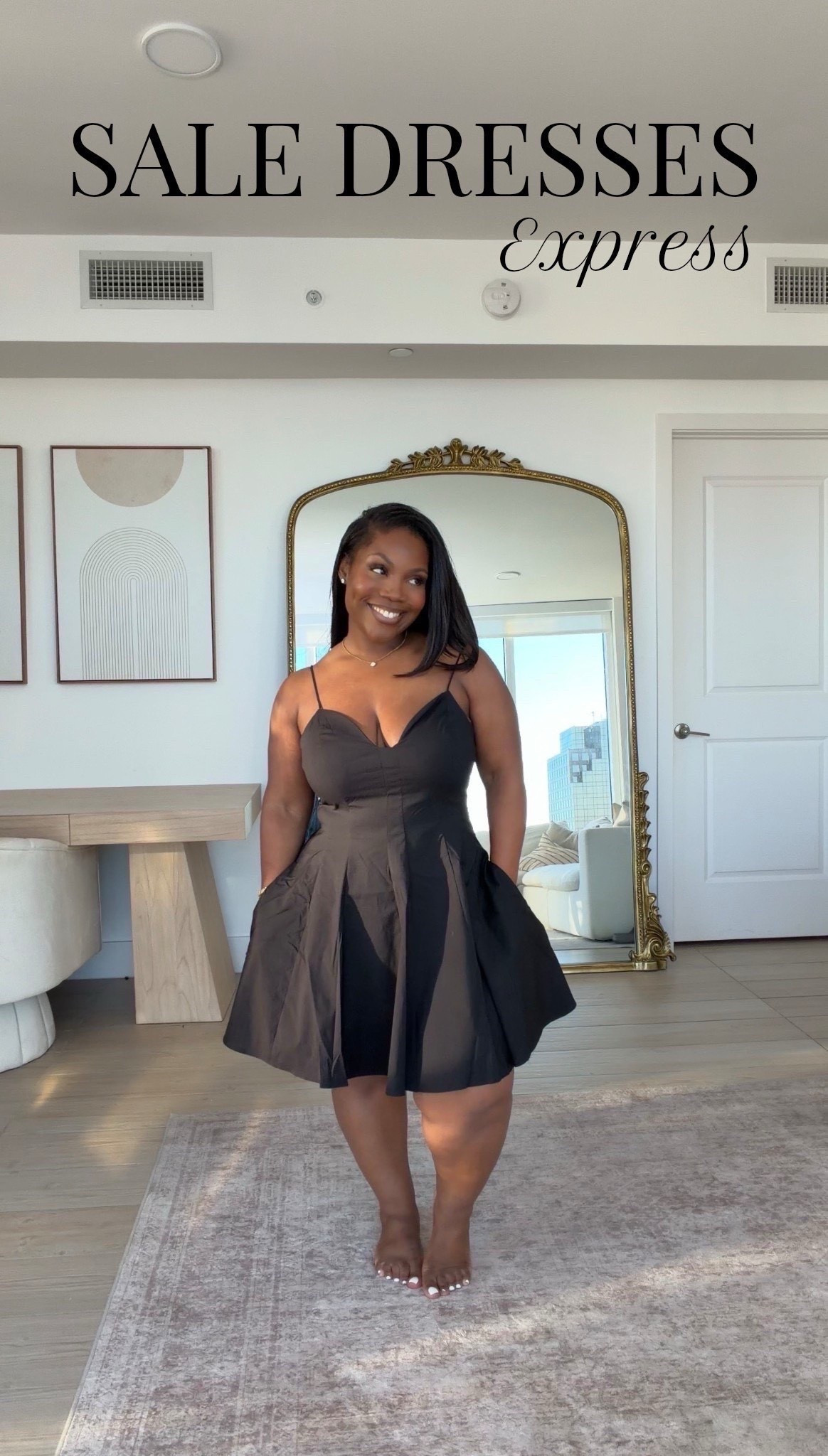 Love this flirty number in the black + she has pockets!!

Wearing size large🖤

Linked more dresses on sale now!


Express, dresstoexpress, date night outfits, summer dresses, summer outfits 2026, formal, semi formal, Emmy petit, emmyypetit

#LTKMidsize #LTKPetite #LTKSeasonal