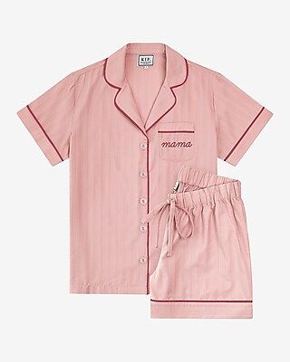 KIP. "Mama" Embroidered Premium Cotton Short Set | Express