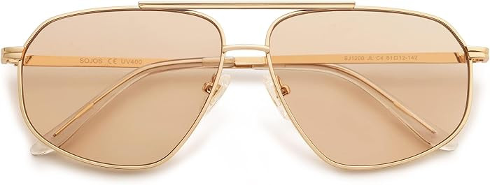 SOJOS Retro Hexagon Aviator Sunglasses for Women Men Trendy Vintage UV400 Protection Shades SJ120... | Amazon (US)