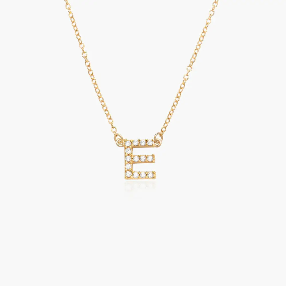 Zoe Cubic Zirconia Initial Necklace - Gold Vermeil | Oak & Luna (US)