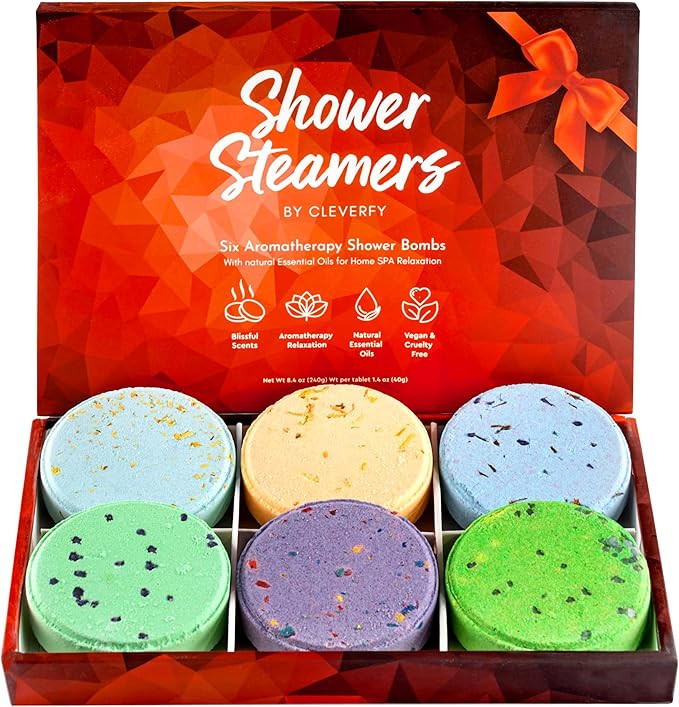 Cleverfy Shower Steamers Aromatherapy - Box of 6 Premium Shower Bombs with Essential Oils.Self Ca... | Amazon (US)
